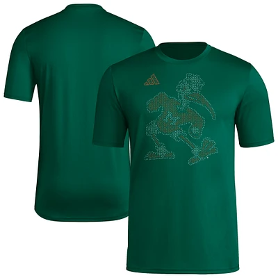 T-shirt adidas vert Miami Hurricanes Locker Local Impression AEROREADY pour homme