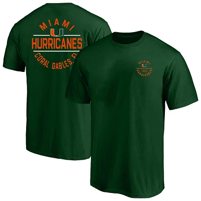 Men's Fanatics  Green Miami Hurricanes Big & Tall Fast Break 2 Hit T-Shirt