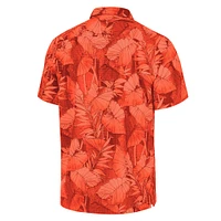 Men's Tommy Bahama  Orange Miami Hurricanes Coast Nuevo Fronds Camp Button-Up Top
