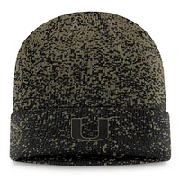Men's Top of the World  Olive/Black Miami Hurricanes Cuffed Knit Two-Tone Hat