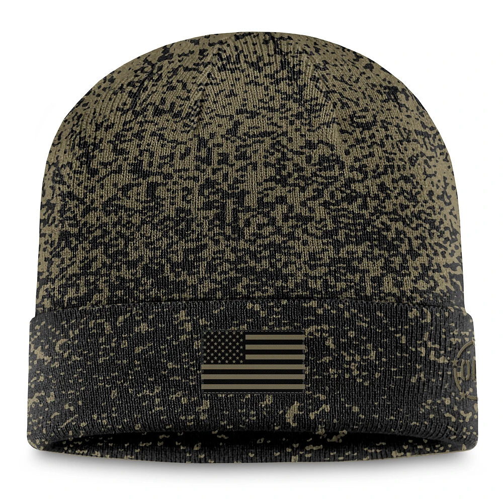 Men's Top of the World  Olive/Black Miami Hurricanes Cuffed Knit Two-Tone Hat