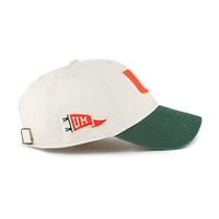 Casquette ajustable « 47 Cream Miami Hurricanes Grand Stand Clean Up » pour homme