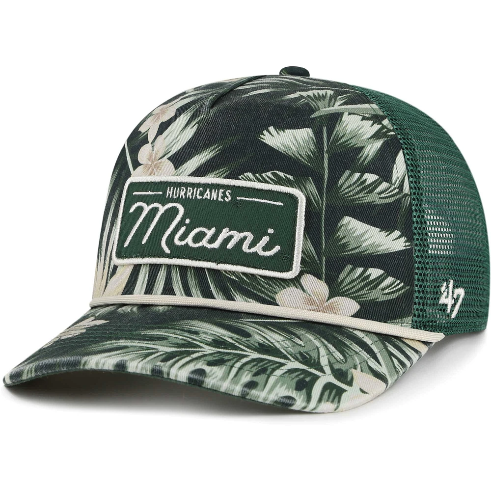 Men's '47 Green Miami Hurricanes Tropicalia Hitch Adjustable Hat