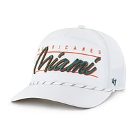 Men's '47 White Miami Hurricanes Condor Hitch brrr° Adjustable Hat