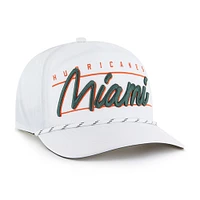 Men's '47 White Miami Hurricanes Condor Hitch brrr° Adjustable Hat