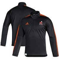 Men's adidas Black Miami Hurricanes 2021 Sideline Primeblue Quarter-Zip Jacket