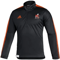 Men's adidas Black Miami Hurricanes 2021 Sideline Primeblue Quarter-Zip Jacket