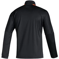 Men's adidas Black Miami Hurricanes 2021 Sideline Primeblue Quarter-Zip Jacket