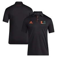 Men's adidas Black Miami Hurricanes 2024 Coaches AEROREADY Polo