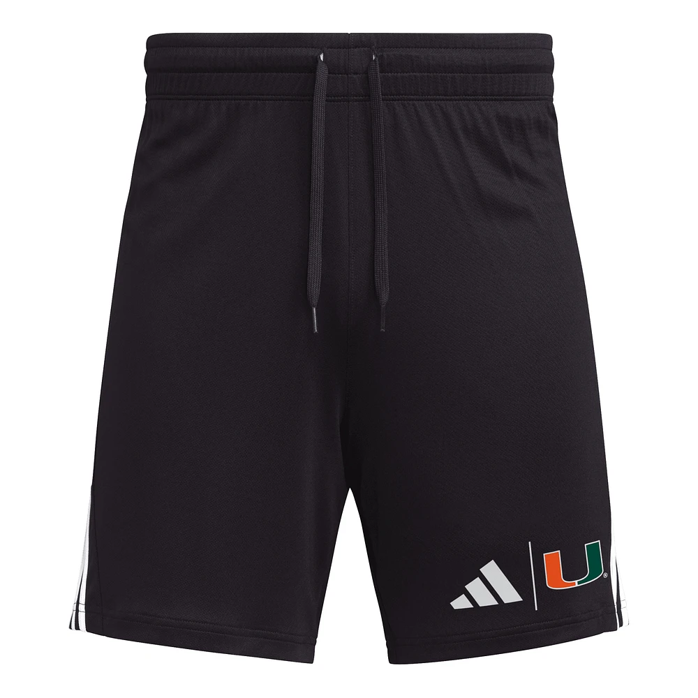 Men's adidas Black Miami Hurricanes AEROREADY 7" Shorts