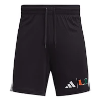 Men's adidas Black Miami Hurricanes AEROREADY 7" Shorts