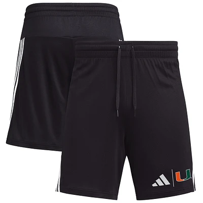 Men's adidas Black Miami Hurricanes AEROREADY 7" Shorts