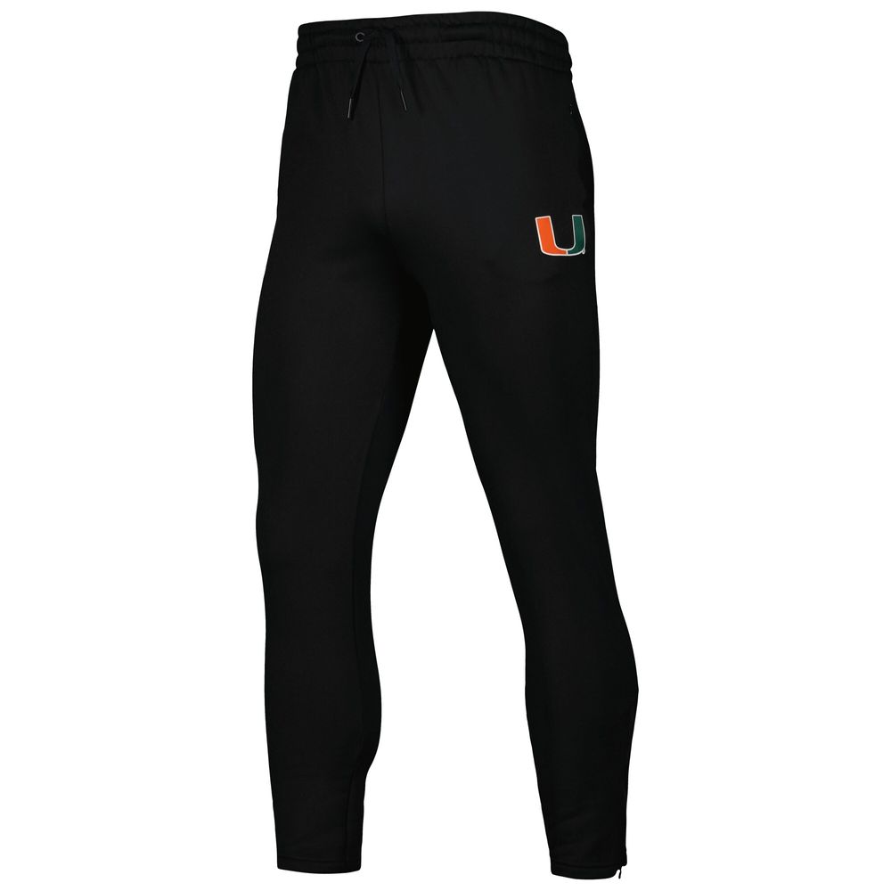 Men's adidas Black Miami Hurricanes AEROREADY Tapered Pants