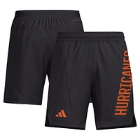 Short adidas noir Miami Hurricanes conçu pour l'entraînement AEROREADY homme