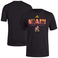 T-shirt adidas noir Miami Hurricanes Hero Fan Fresh pour homme