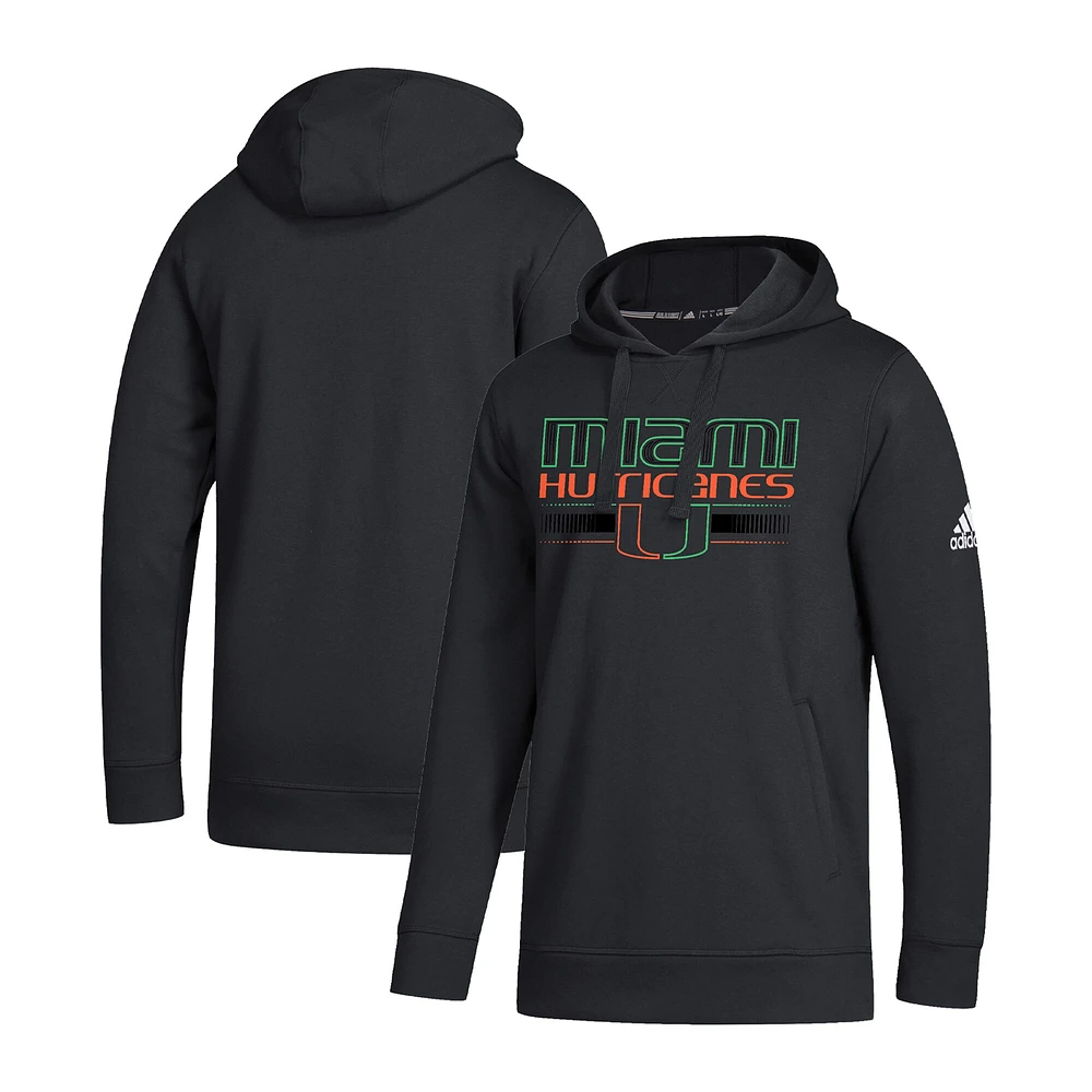 Sweat à capuche adidas Miami Hurricanes Night Strategy Game pour hommes, noir