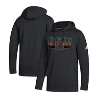 Sweat à capuche adidas Miami Hurricanes Night Strategy Game pour hommes, noir