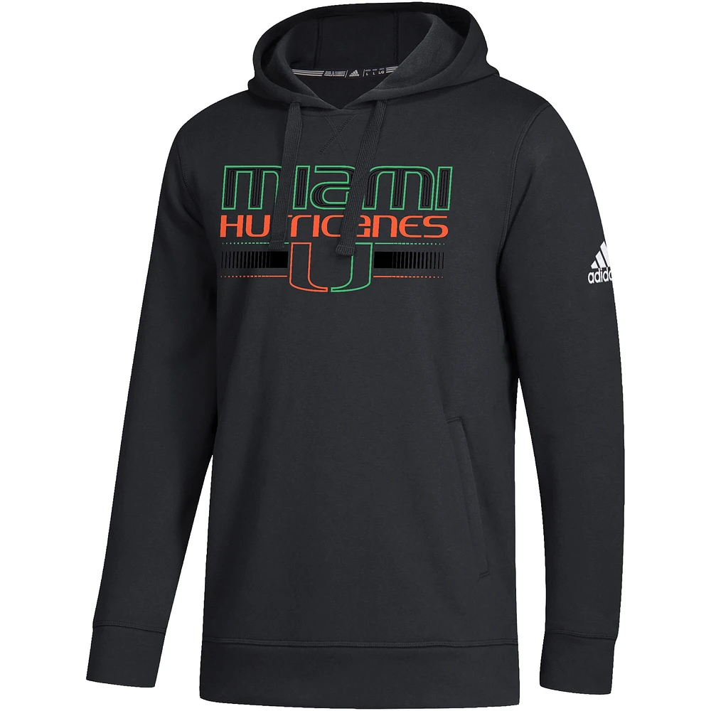 Sweat à capuche adidas Miami Hurricanes Night Strategy Game pour hommes, noir