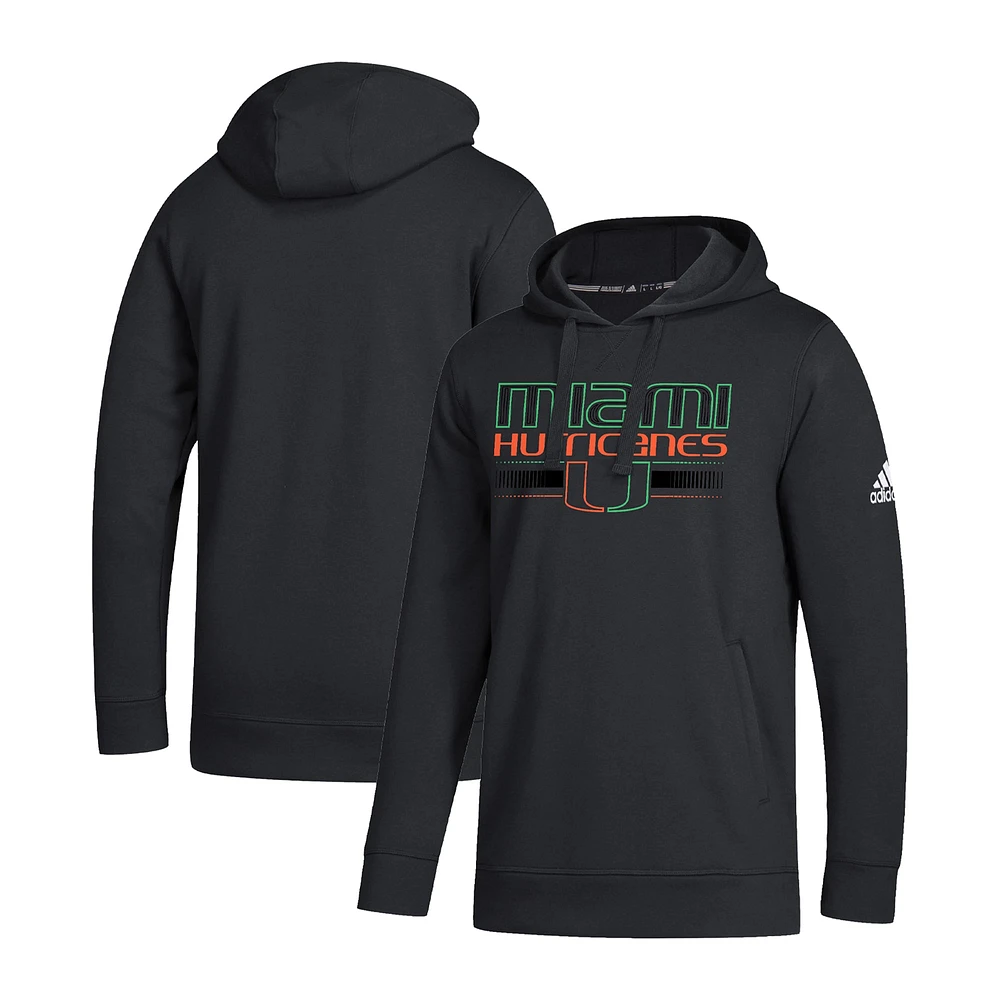 Sweat à capuche adidas Miami Hurricanes Night Strategy Game pour hommes, noir