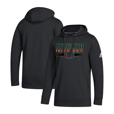Sweat à capuche adidas Miami Hurricanes Night Strategy Game pour hommes, noir