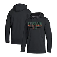 Sweat à capuche adidas Miami Hurricanes Night Strategy Game pour hommes, noir