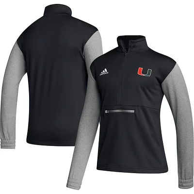 Veste à demi-fermeture éclair AEROREADY pour homme adidas Miami Hurricanes Team Issue noire