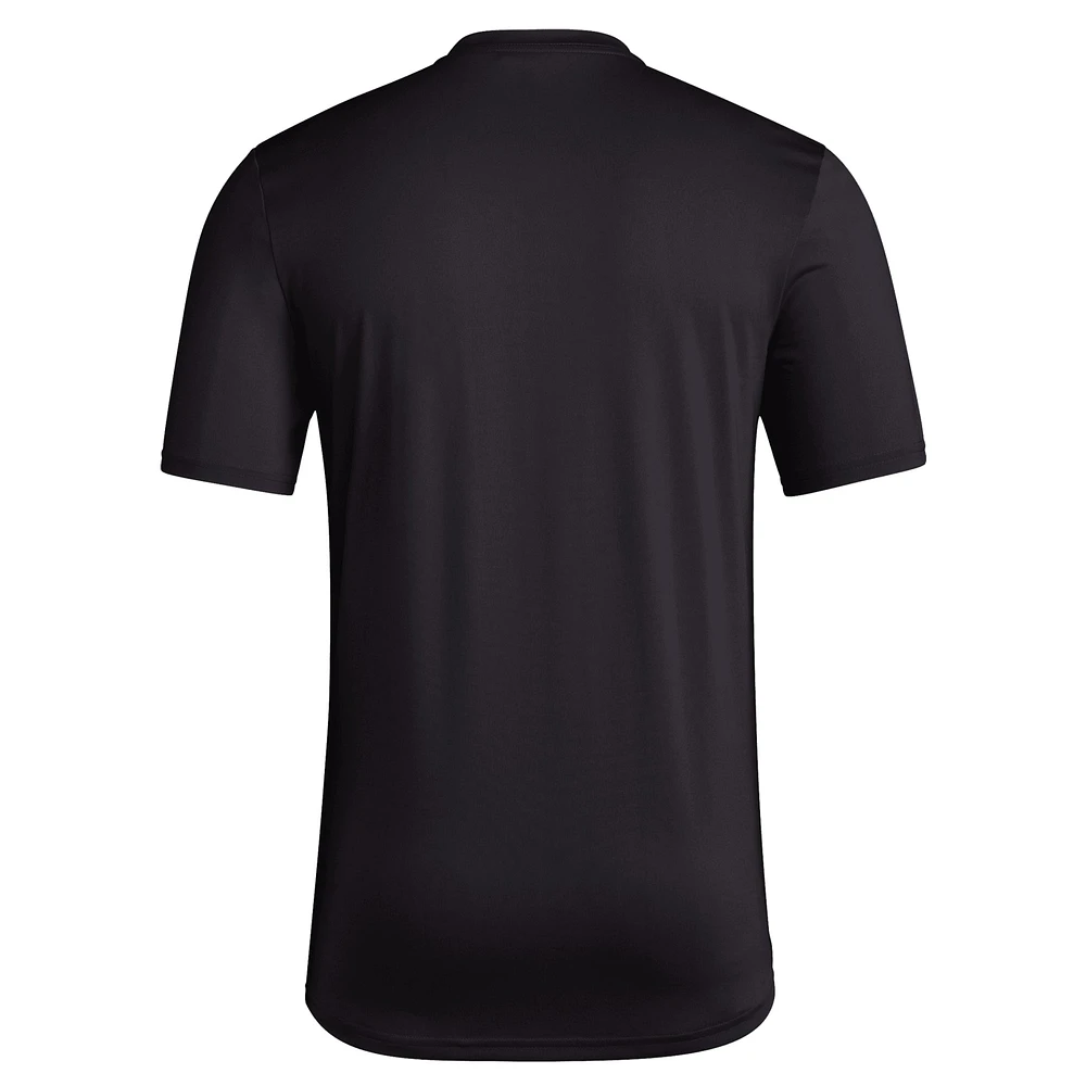 Men's adidas Black Miami Hurricanes Strategy Pre-Game T-Shirt