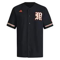 Men's adidas  Black Miami Hurricanes V-Neck Baseball Jersey