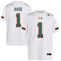 Men's adidas Cam Ward White Miami Hurricanes NIL Football Player Jersey