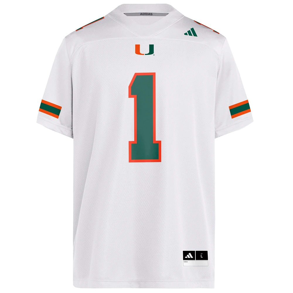 Men's adidas Cam Ward White Miami Hurricanes NIL Football Player Jersey