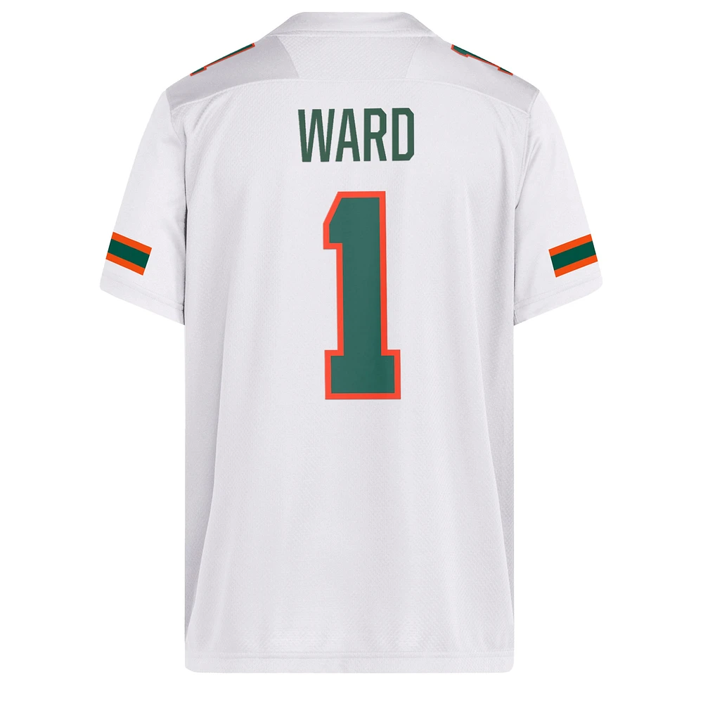 Men's adidas Cam Ward White Miami Hurricanes NIL Football Player Jersey