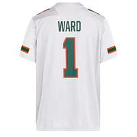 Men's adidas Cam Ward White Miami Hurricanes NIL Football Player Jersey