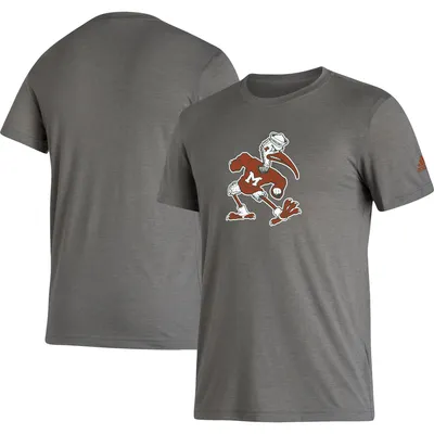 Men's adidas Heathered Gray Louisville Cardinals Vintage Logo Tri-Blend T- Shirt