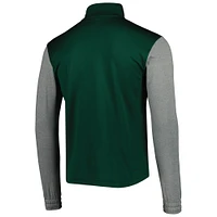 Haut à demi-zip adidas pour hommes, vert/gris chiné, Miami Hurricanes Team AEROREADY