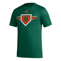 T-shirt d'avant-match adidas vert Miami Hurricanes 2023/24 AEROREADY Homeland Plate pour homme