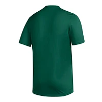 T-shirt d'avant-match adidas vert Miami Hurricanes 2023/24 AEROREADY Homeland Plate pour homme