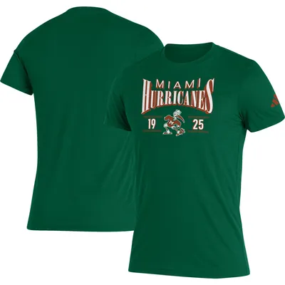 T-shirt à trois mélanges adidas Miami Hurricanes Along The Shadow vert pour homme