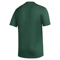 T-shirt d'avant-match de basket-ball adidas Miami Hurricanes Fadeaway vert AEROREADY pour hommes