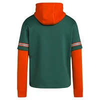 Men's adidas  Green Miami Hurricanes Pullover Baseball Jersey Hoodie