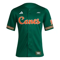 Men's adidas Green Miami Hurricanes Reverse Retro Replica Baseball Jersey