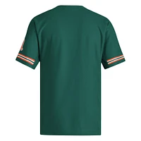 Maillot de baseball rétro réversible vert adidas Miami Hurricanes pour homme