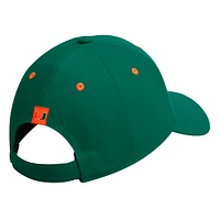 Men's adidas Green Miami Hurricanes Seasonal Half Font Adjustable Hat