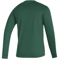 Men's adidas Green Miami Hurricanes Sideline Locker Strikethrough Creator AEROREADY Long Sleeve T-Shirt