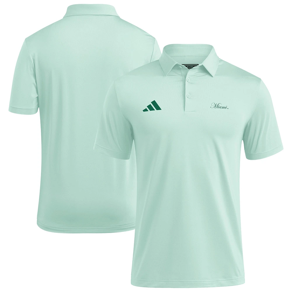Polo adidas Ultimate 365 vert Miami Hurricanes pour homme