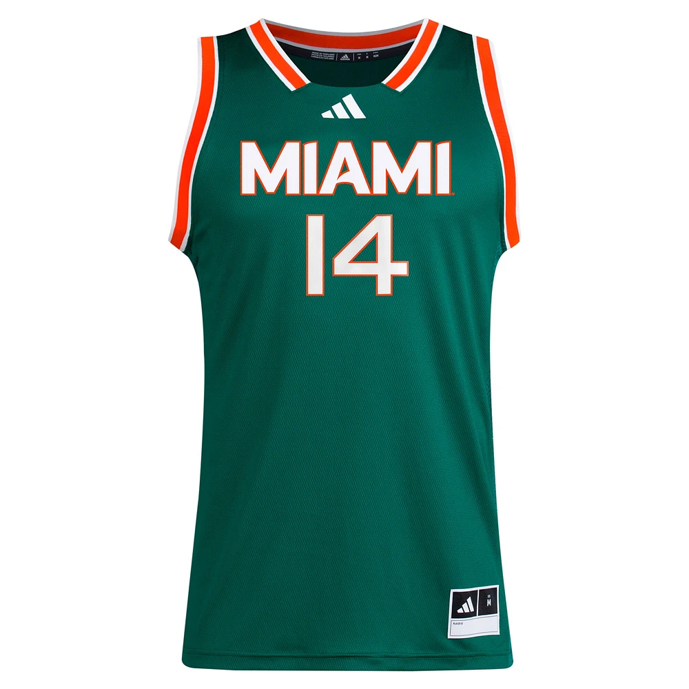 Men's adidas Haley Cavinder Green Miami Hurricanes Replica Basketball Jersey