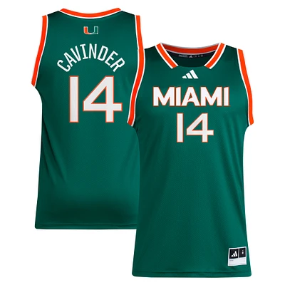 Men's adidas Haley Cavinder Green Miami Hurricanes Replica Basketball Jersey