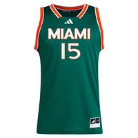 Men's adidas Hanna Cavinder Green Miami Hurricanes Replica Basketball Jersey