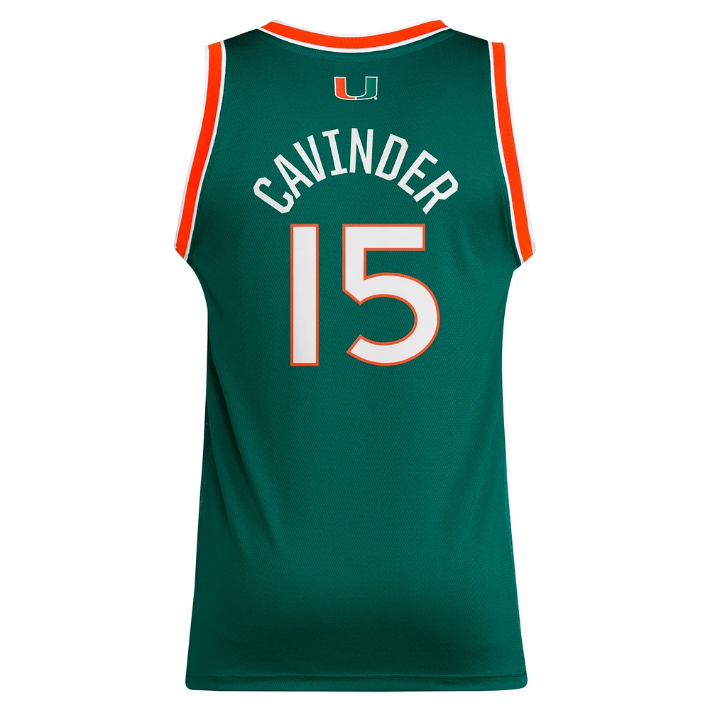 Men's adidas Hanna Cavinder Green Miami Hurricanes Replica Basketball Jersey