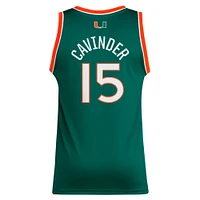 Men's adidas Hanna Cavinder Green Miami Hurricanes Replica Basketball Jersey