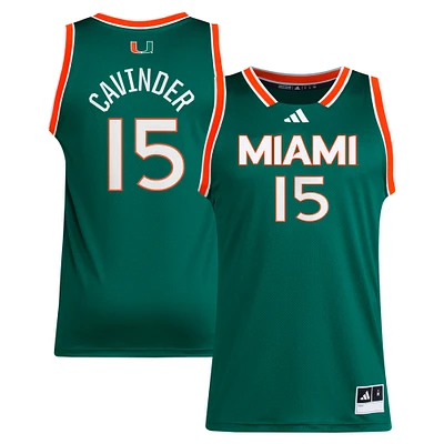 Men's adidas Hanna Cavinder Green Miami Hurricanes Replica Basketball Jersey